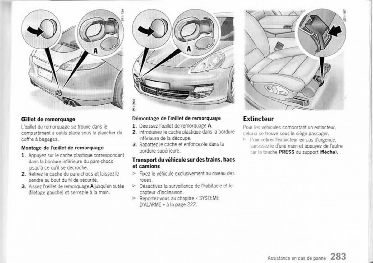 Porsche Panamera I 1 manuel du proprietaire / page 281