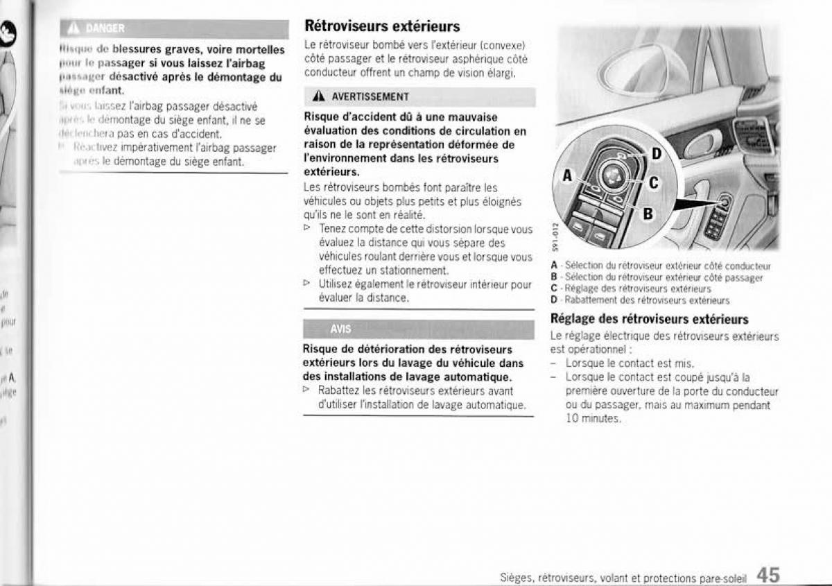 Porsche Panamera I 1 manuel du proprietaire / page 45