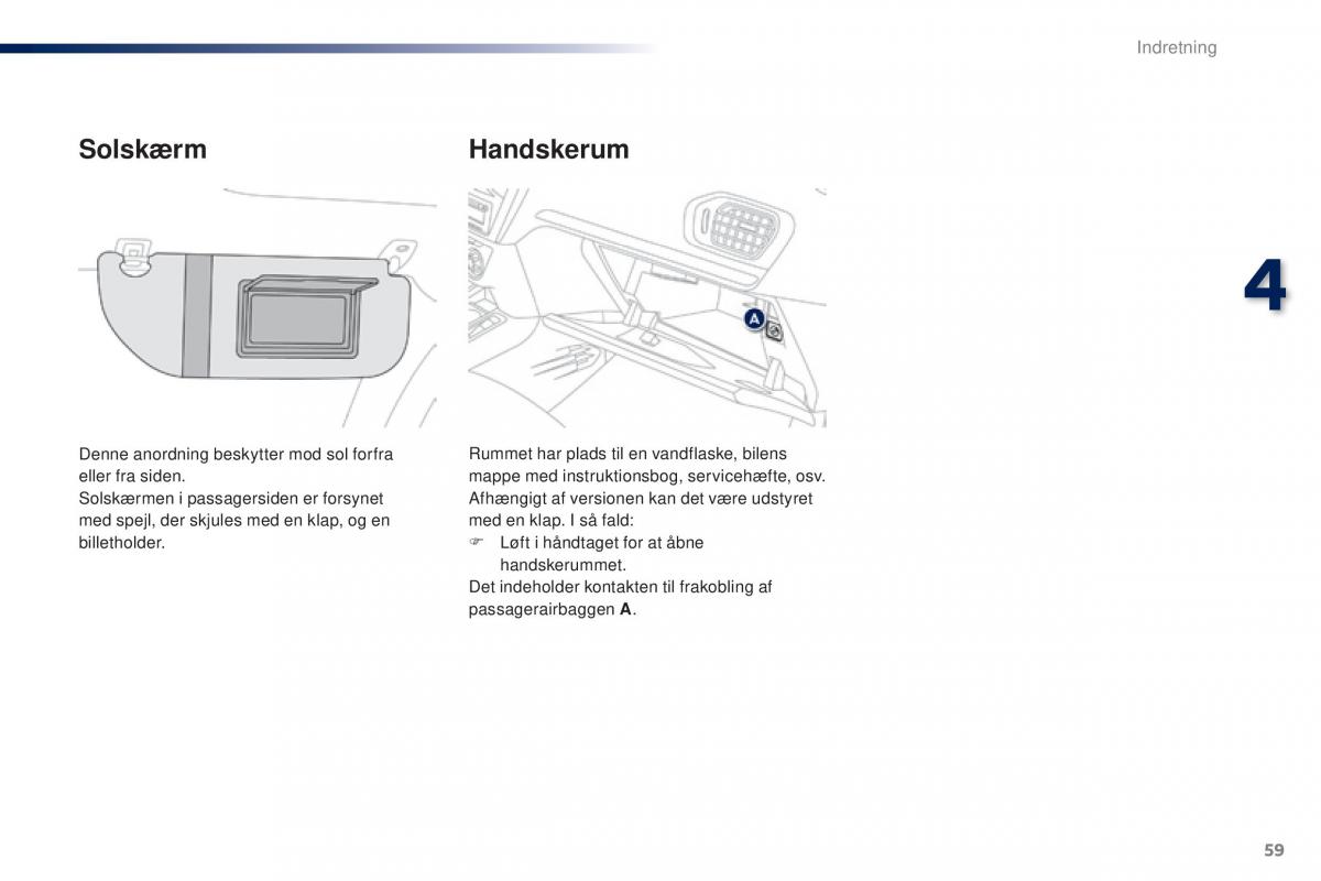 Peugeot 301 Bilens instruktionsbog / page 61