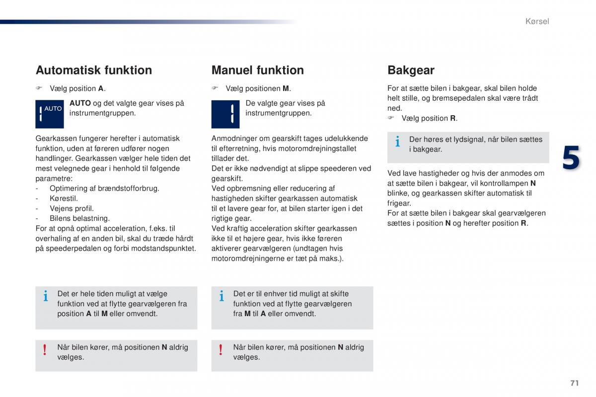 Peugeot 301 Bilens instruktionsbog / page 73