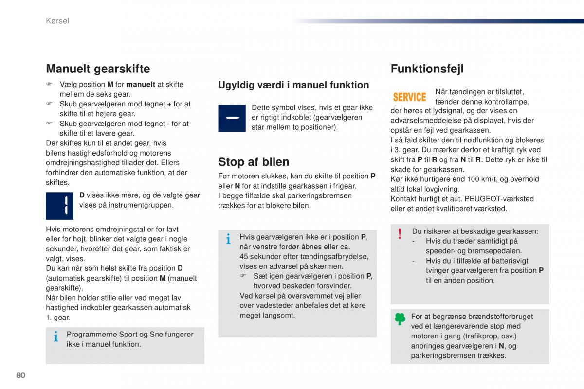 Peugeot 301 Bilens instruktionsbog / page 82