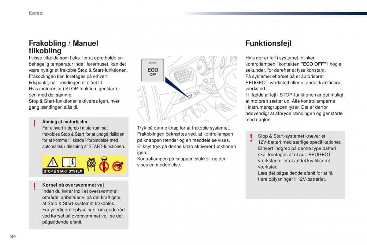 Peugeot 301 Bilens instruktionsbog / page 86