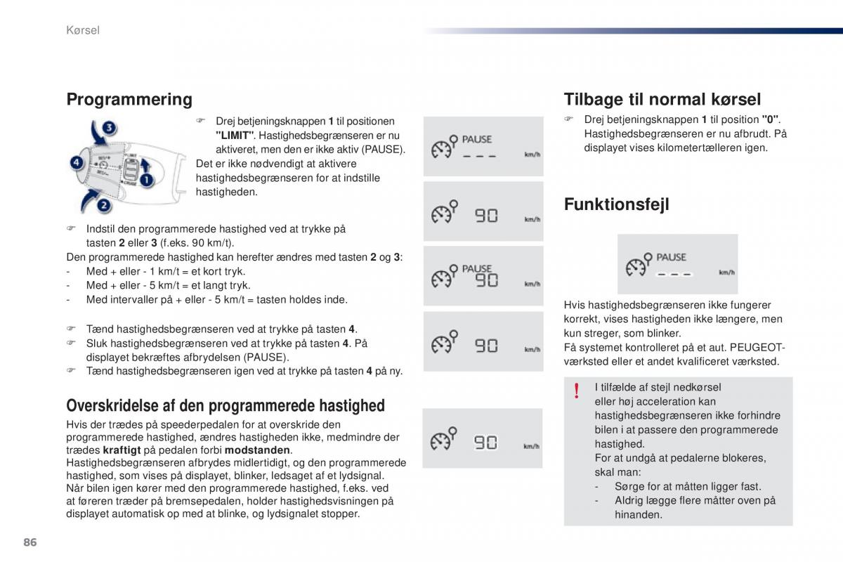 Peugeot 301 Bilens instruktionsbog / page 88