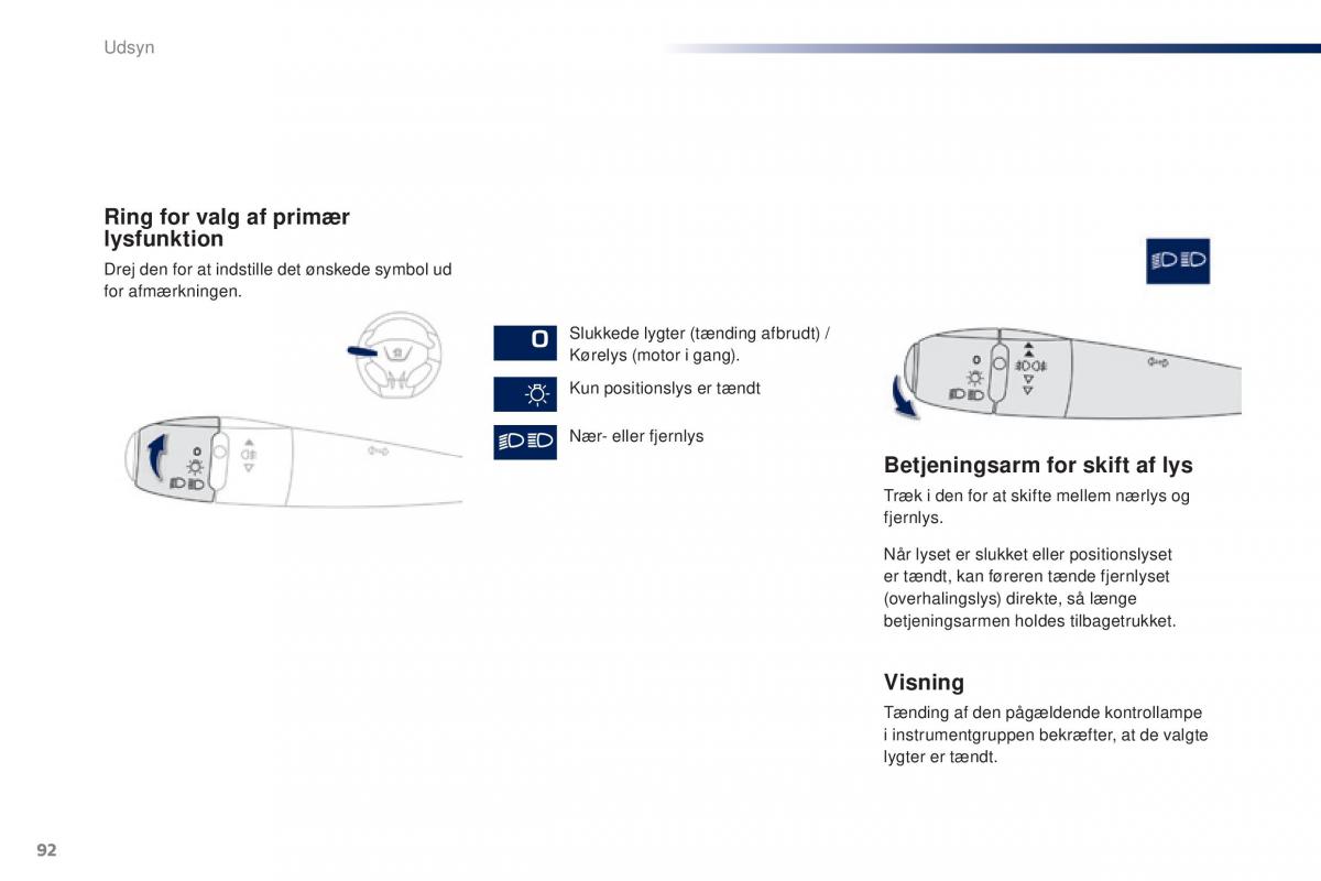 Peugeot 301 Bilens instruktionsbog / page 94