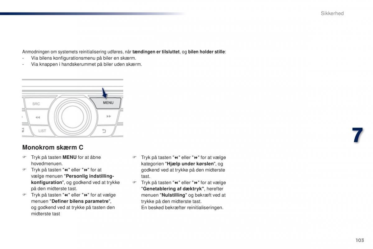 Peugeot 301 Bilens instruktionsbog / page 105