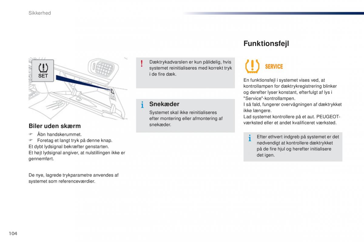 Peugeot 301 Bilens instruktionsbog / page 106