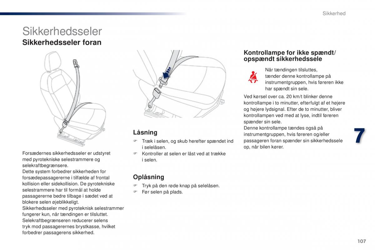 Peugeot 301 Bilens instruktionsbog / page 109