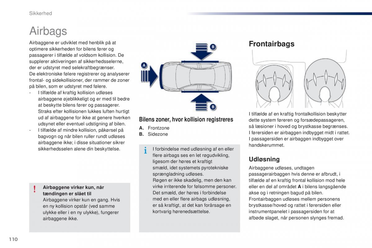 Peugeot 301 Bilens instruktionsbog / page 112