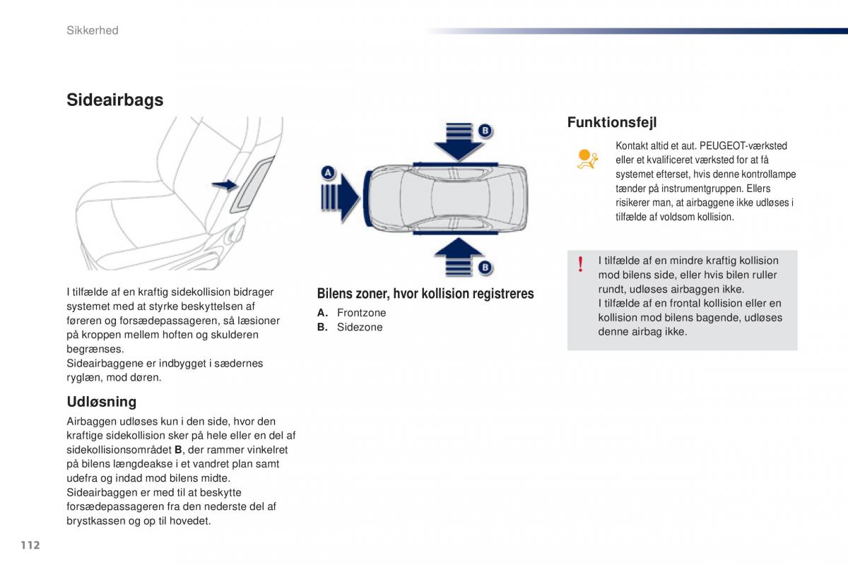 Peugeot 301 Bilens instruktionsbog / page 114