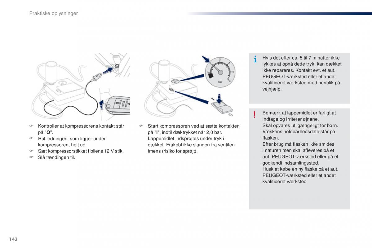 Peugeot 301 Bilens instruktionsbog / page 144