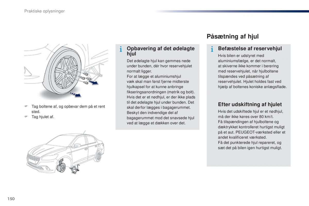 Peugeot 301 Bilens instruktionsbog / page 152