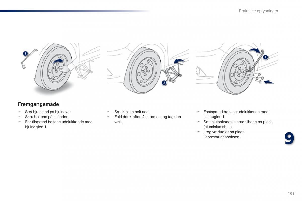 Peugeot 301 Bilens instruktionsbog / page 153