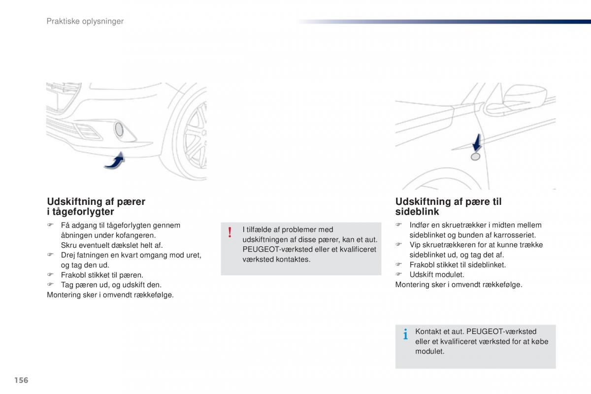 Peugeot 301 Bilens instruktionsbog / page 158