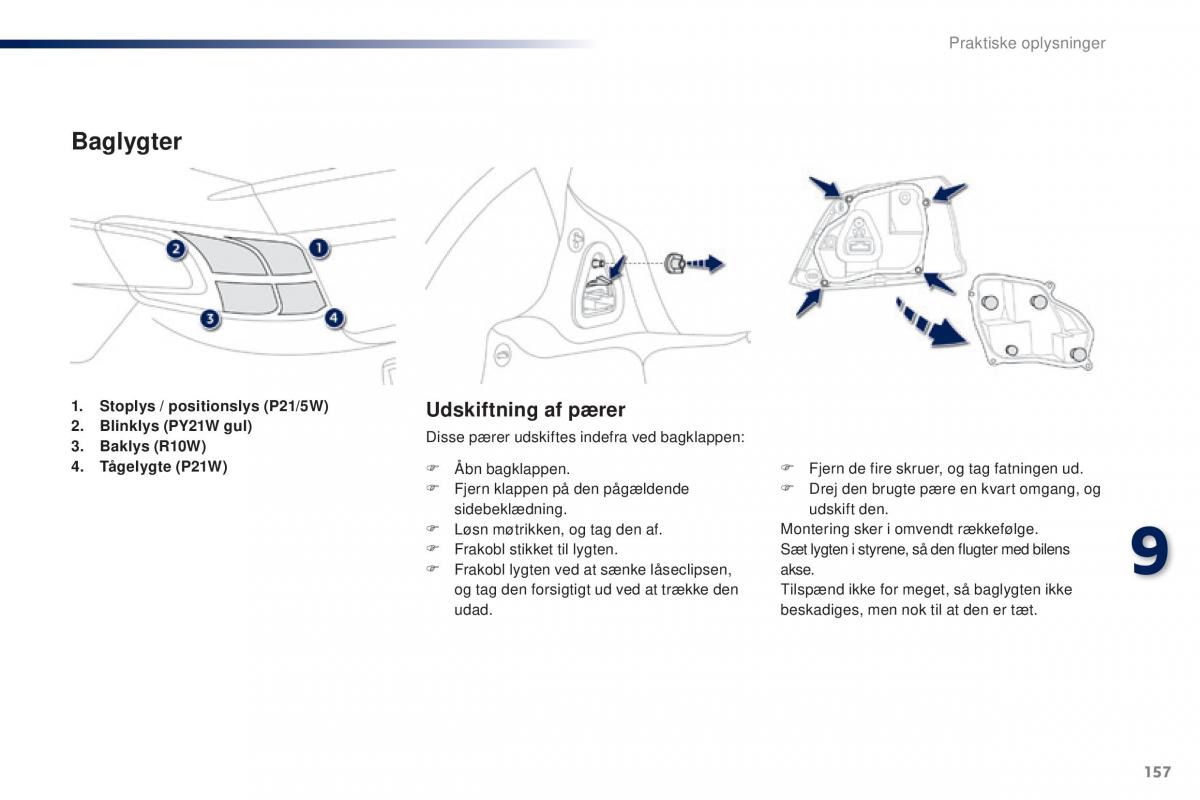 Peugeot 301 Bilens instruktionsbog / page 159