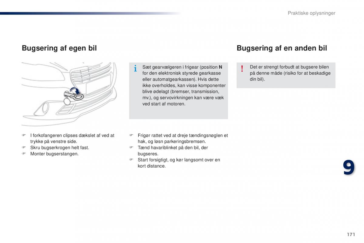 Peugeot 301 Bilens instruktionsbog / page 173