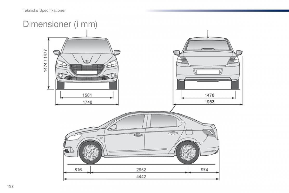 Peugeot 301 Bilens instruktionsbog / page 194