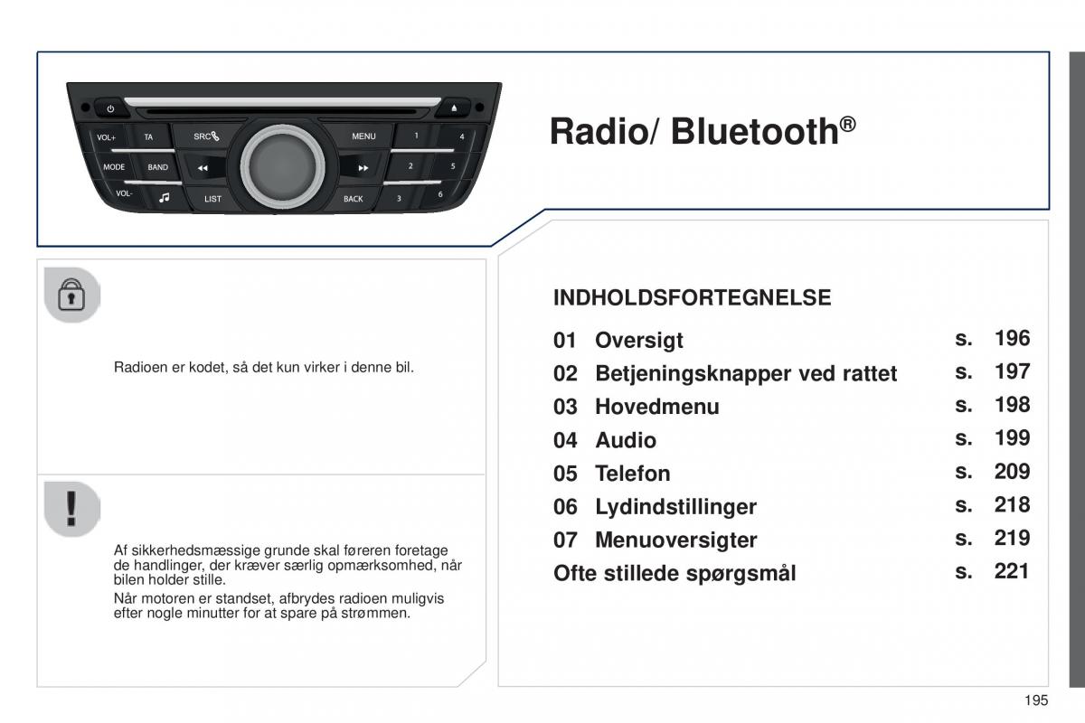 Peugeot 301 Bilens instruktionsbog / page 197