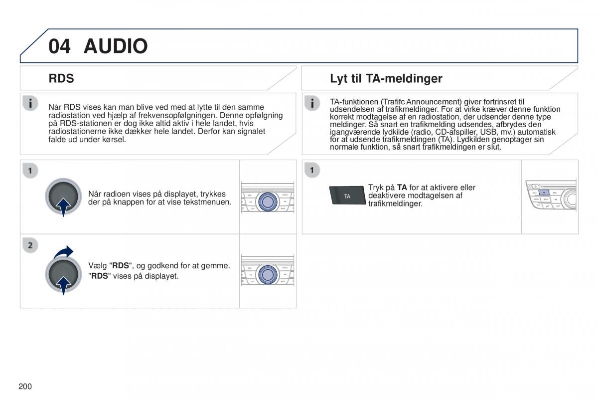 Peugeot 301 Bilens instruktionsbog / page 202