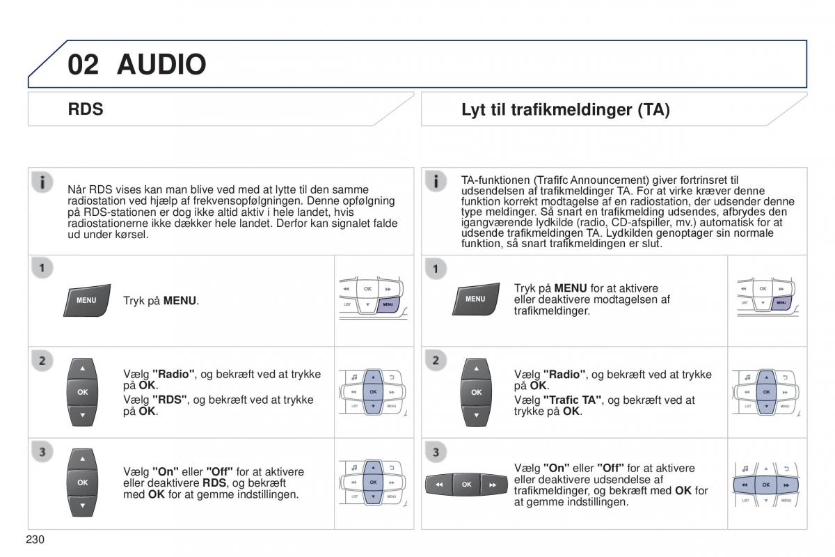 Peugeot 301 Bilens instruktionsbog / page 232