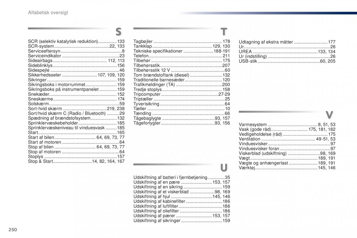 Peugeot 301 Bilens instruktionsbog / page 252