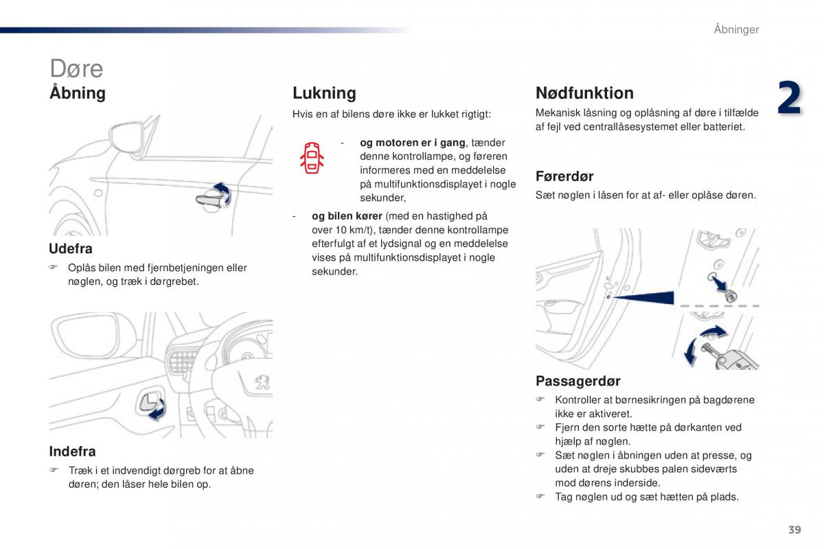 Peugeot 301 Bilens instruktionsbog / page 41