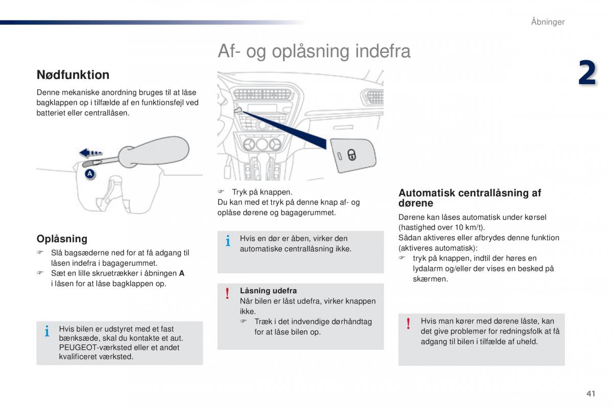 Peugeot 301 Bilens instruktionsbog / page 43