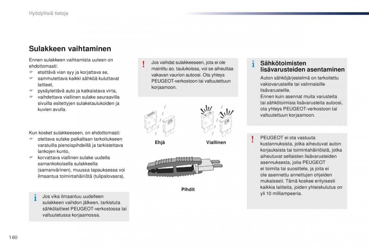 Peugeot 301 omistajan kasikirja / page 162