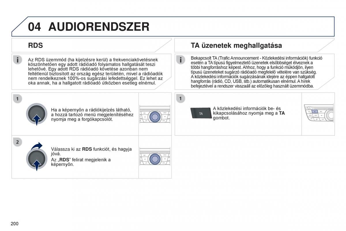 Peugeot 301 Kezelesi utmutato / page 202