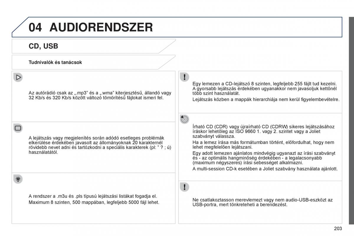 Peugeot 301 Kezelesi utmutato / page 205