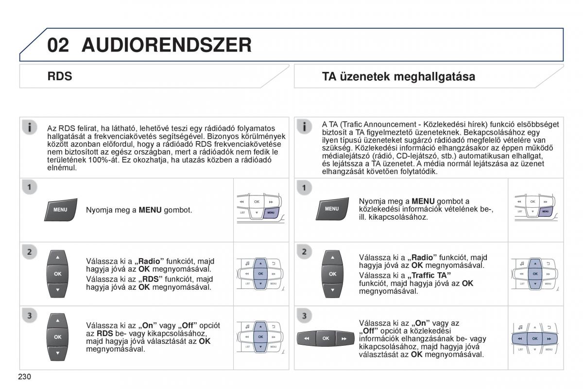 Peugeot 301 Kezelesi utmutato / page 232