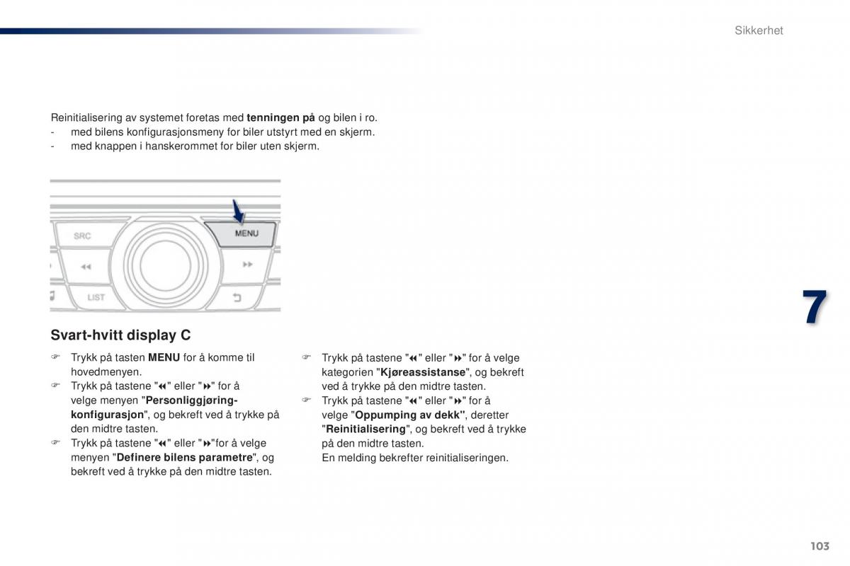 Peugeot 301 bruksanvisningen / page 105