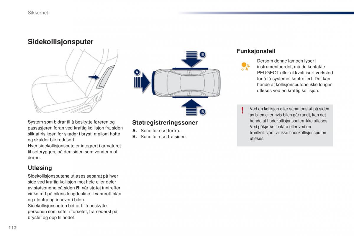 Peugeot 301 bruksanvisningen / page 114