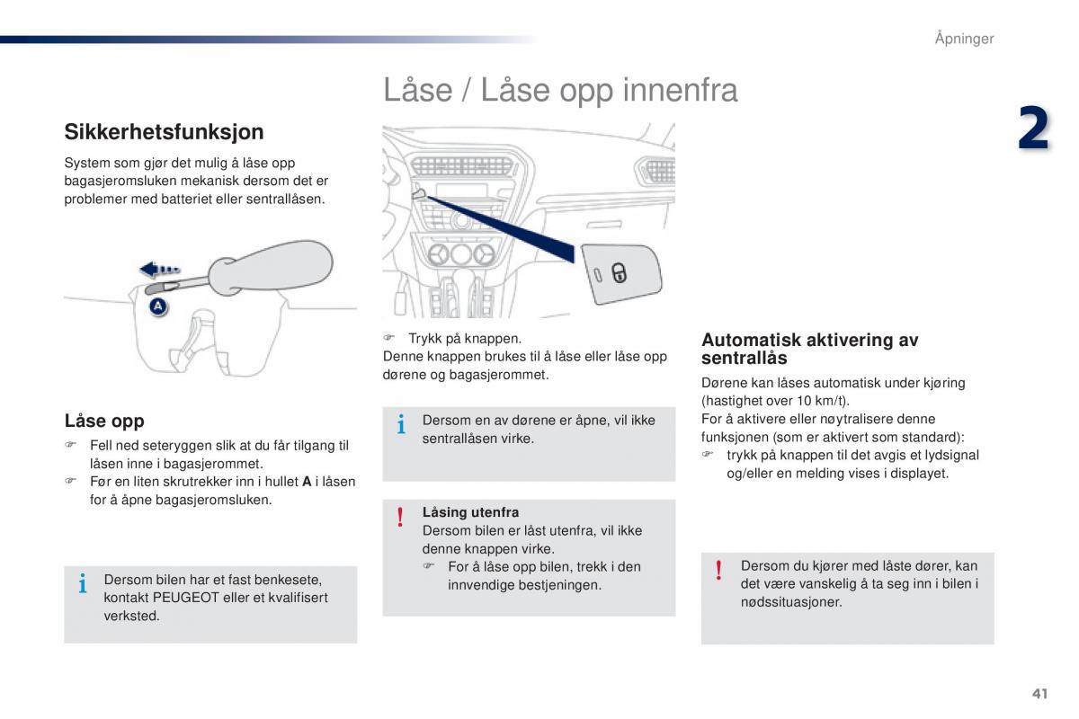 Peugeot 301 bruksanvisningen / page 43