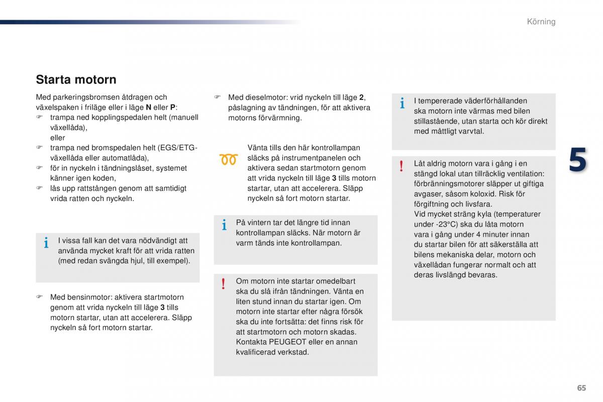 Peugeot 301 instruktionsbok / page 67