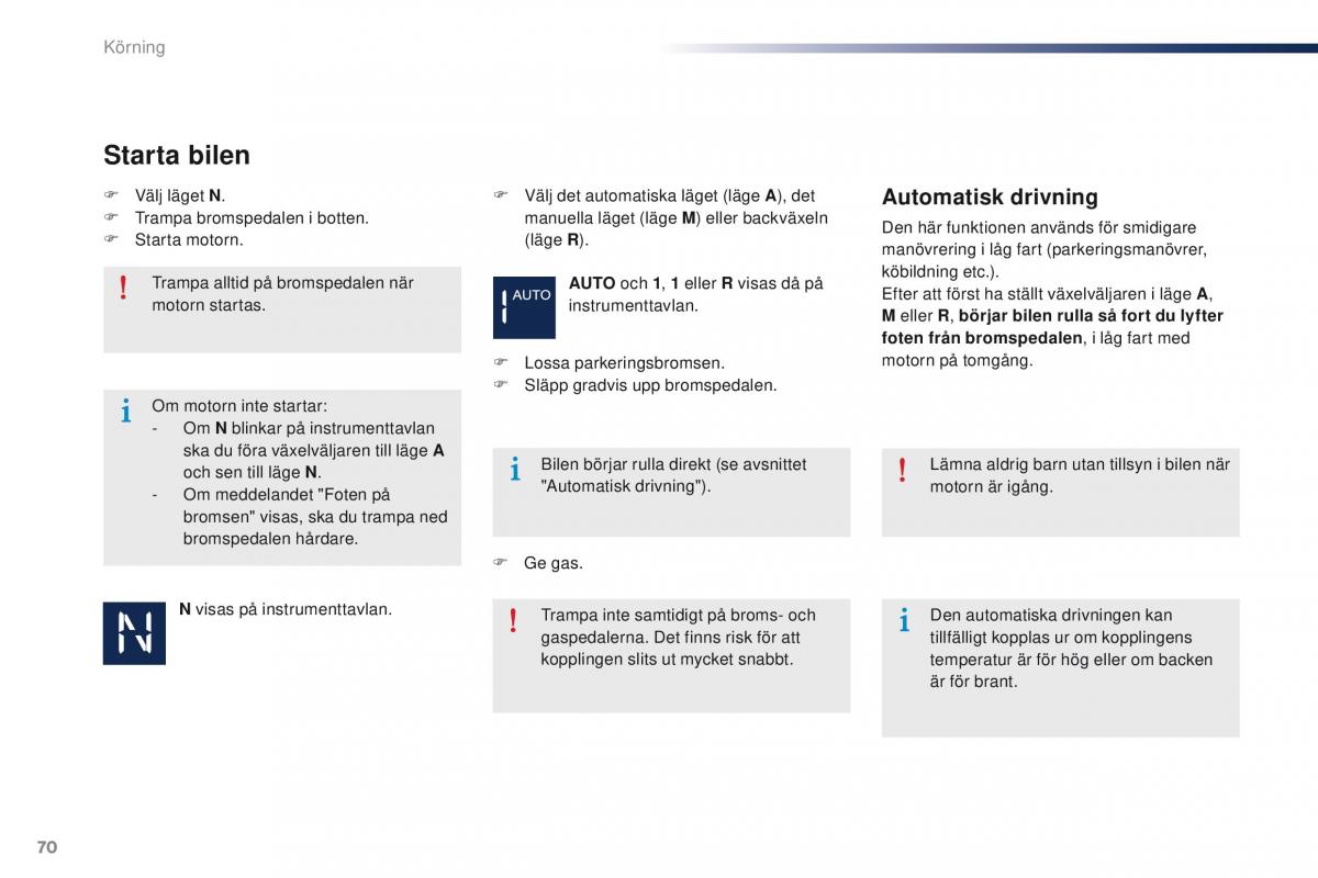 Peugeot 301 instruktionsbok / page 72