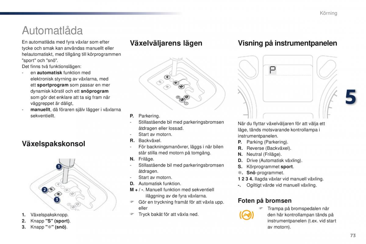 Peugeot 301 instruktionsbok / page 75