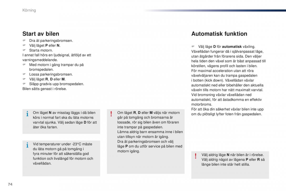 Peugeot 301 instruktionsbok / page 76