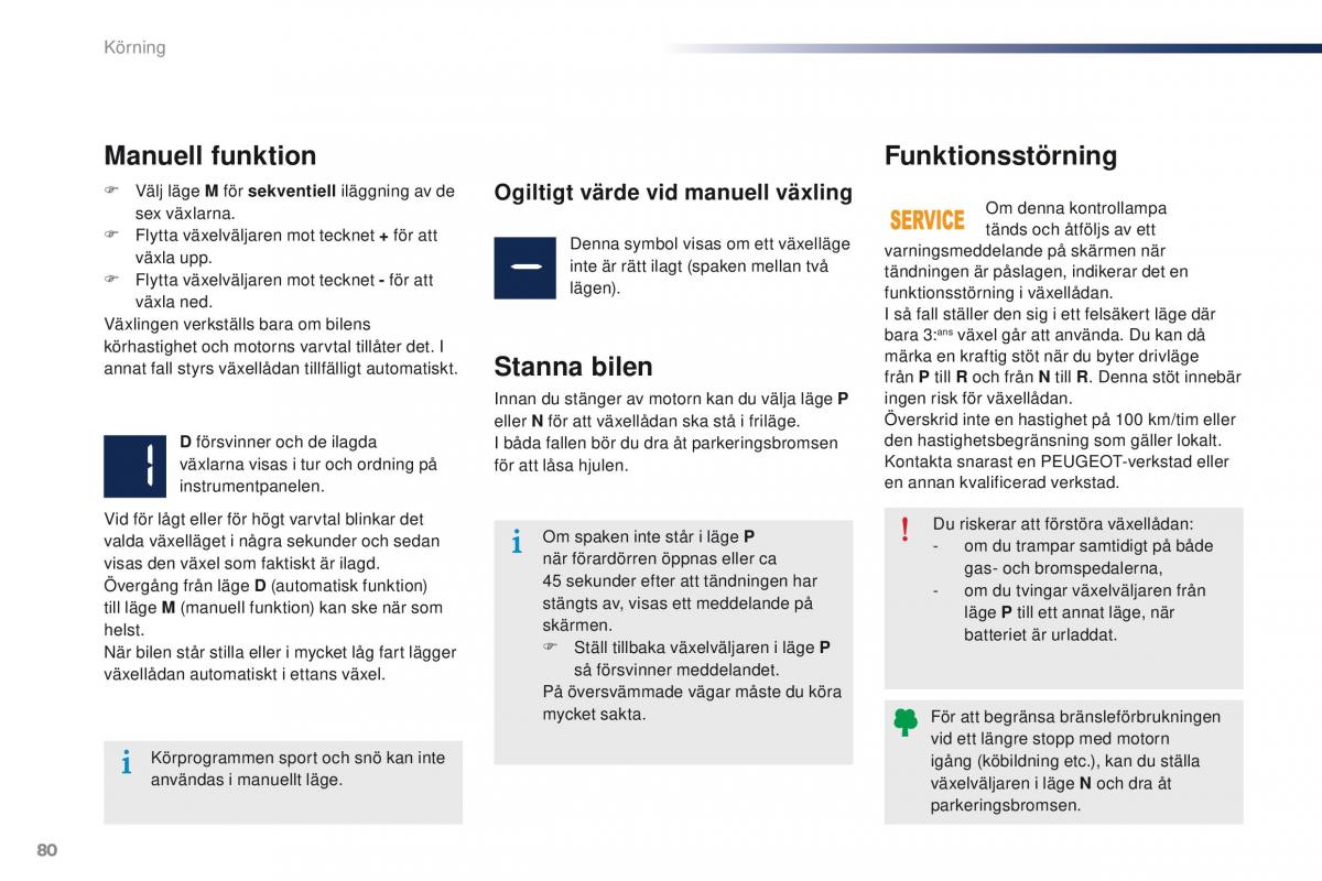 Peugeot 301 instruktionsbok / page 82