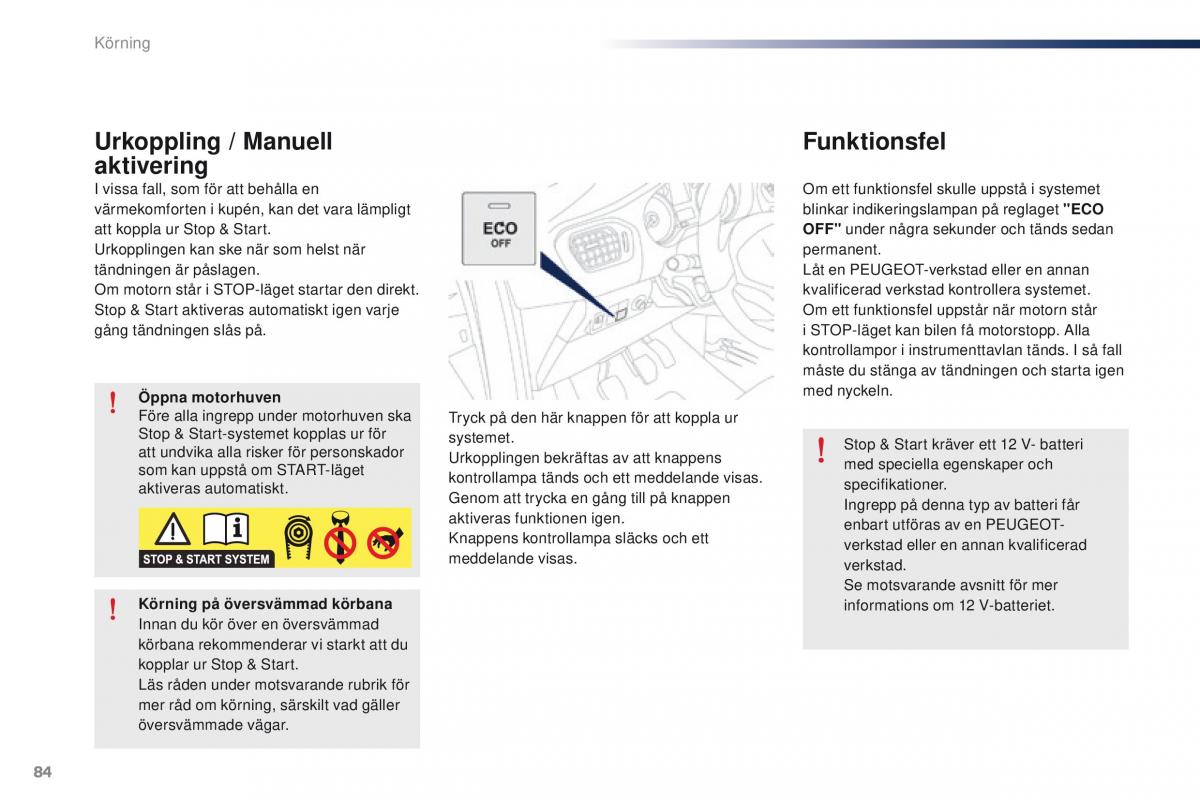 Peugeot 301 instruktionsbok / page 86