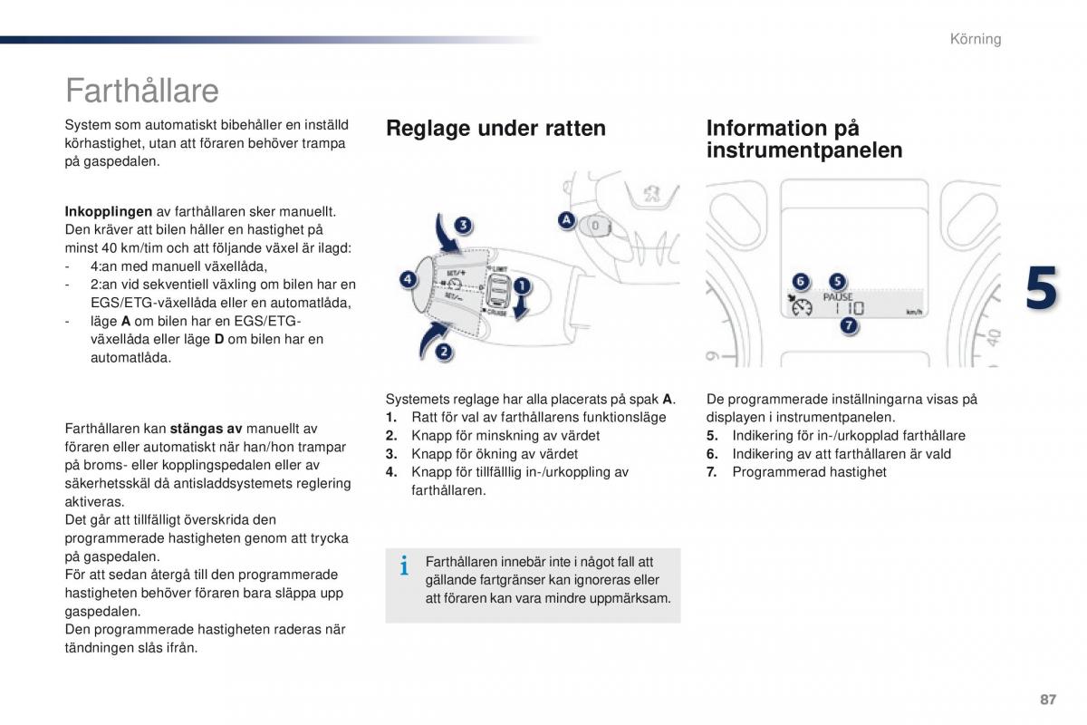 Peugeot 301 instruktionsbok / page 89