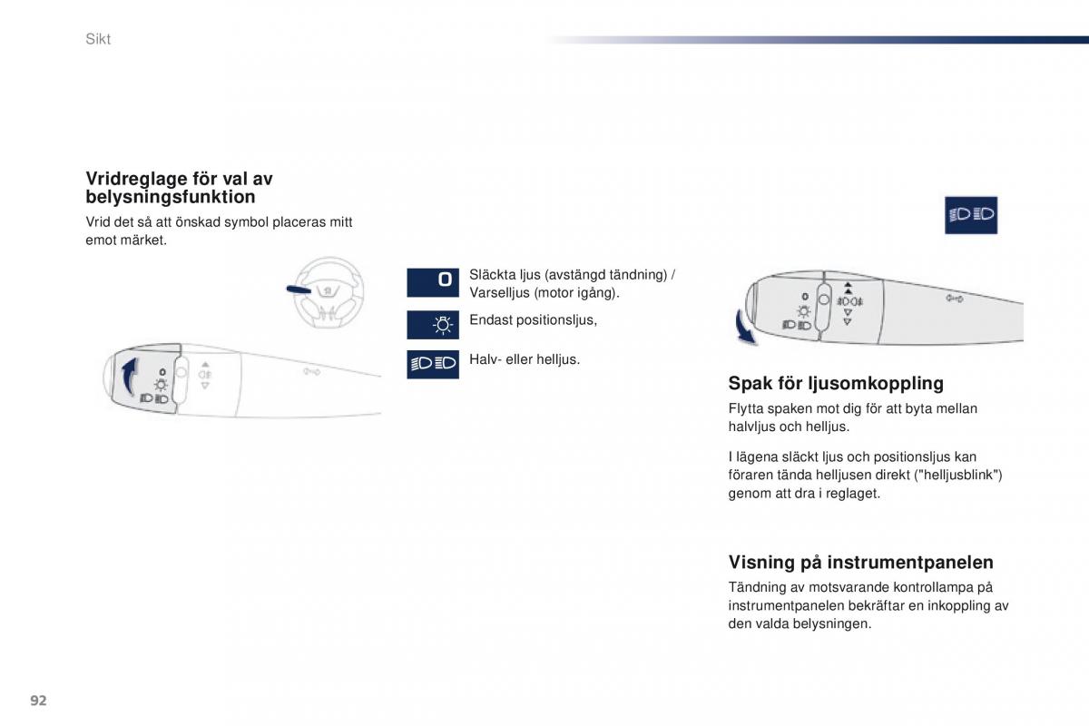 Peugeot 301 instruktionsbok / page 94