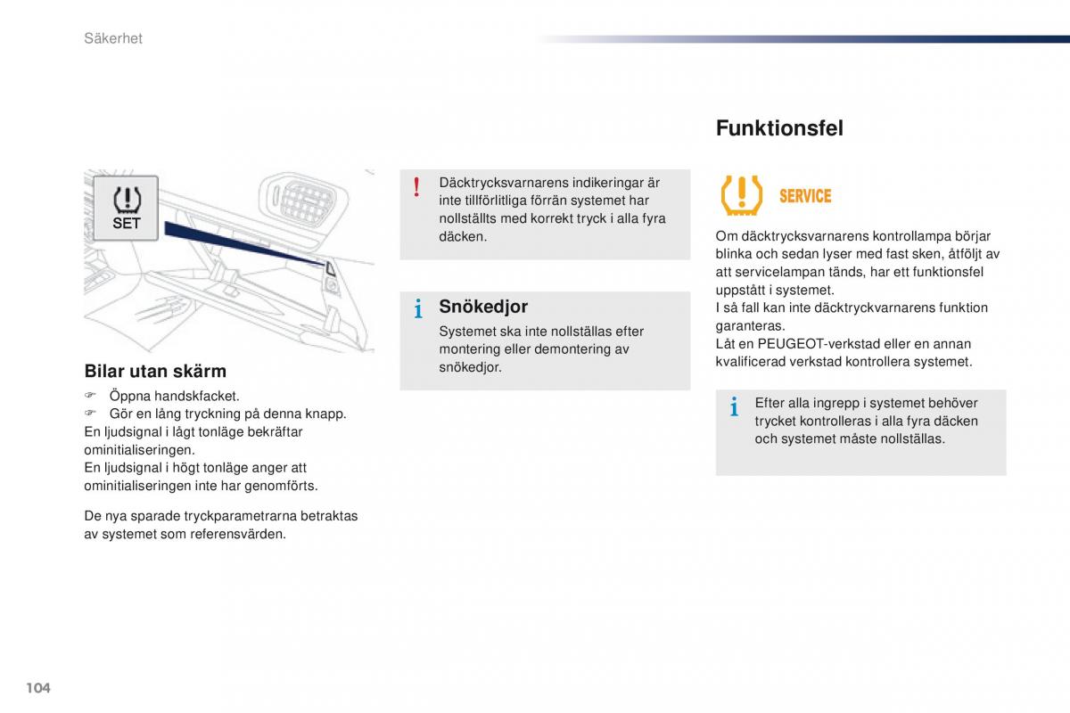 Peugeot 301 instruktionsbok / page 106