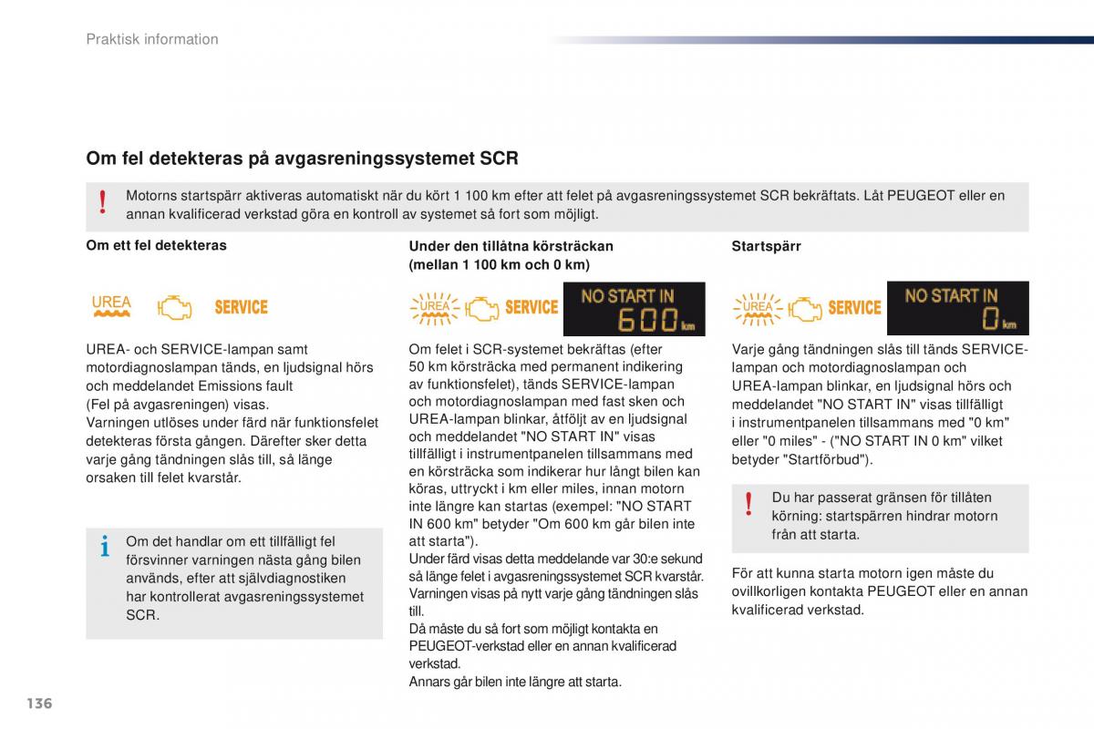 Peugeot 301 instruktionsbok / page 138