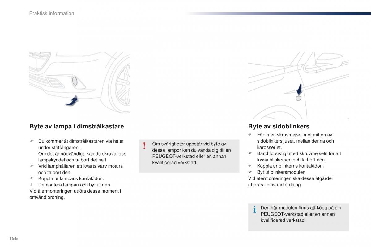 Peugeot 301 instruktionsbok / page 158