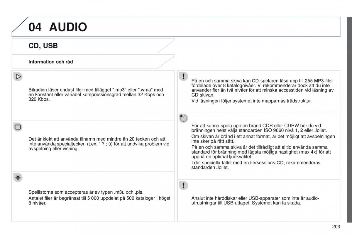 Peugeot 301 instruktionsbok / page 205