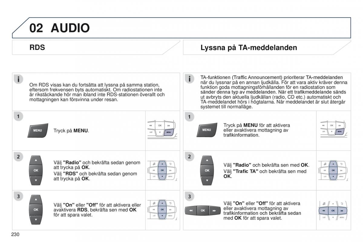 Peugeot 301 instruktionsbok / page 232