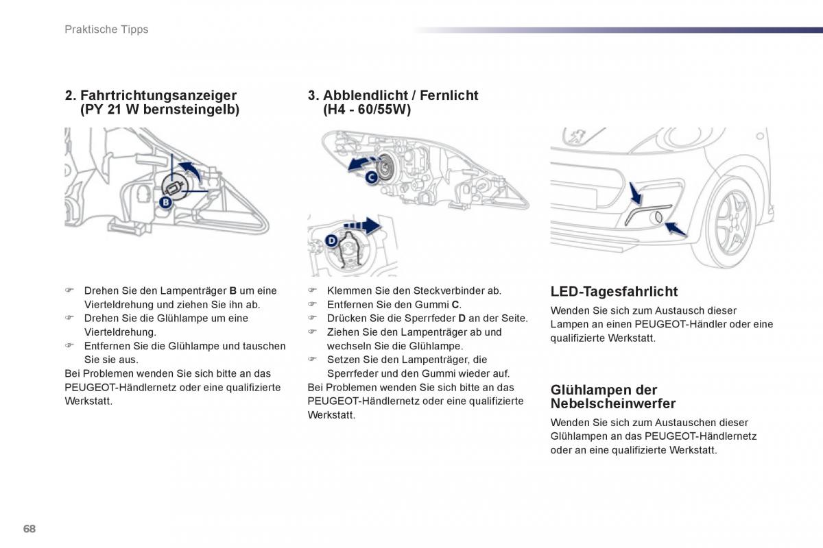 Peugeot 107 Handbuch / page 70