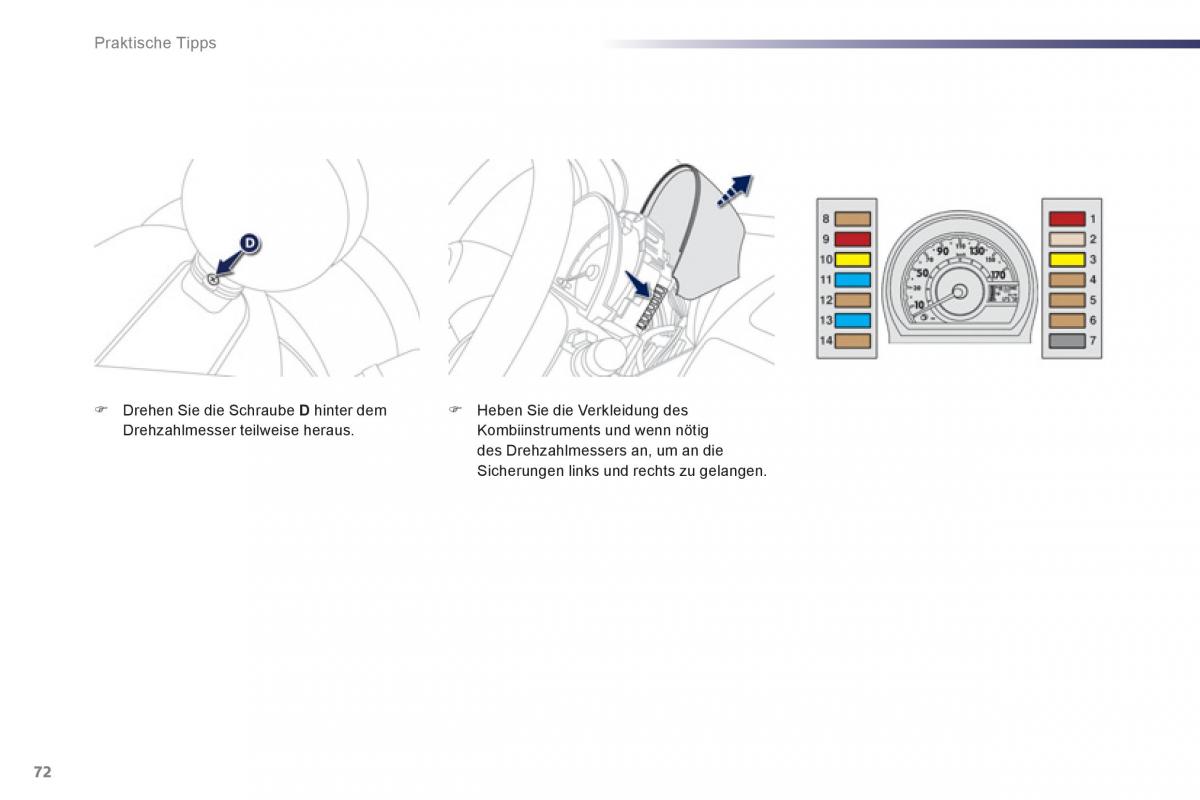 Peugeot 107 Handbuch / page 74