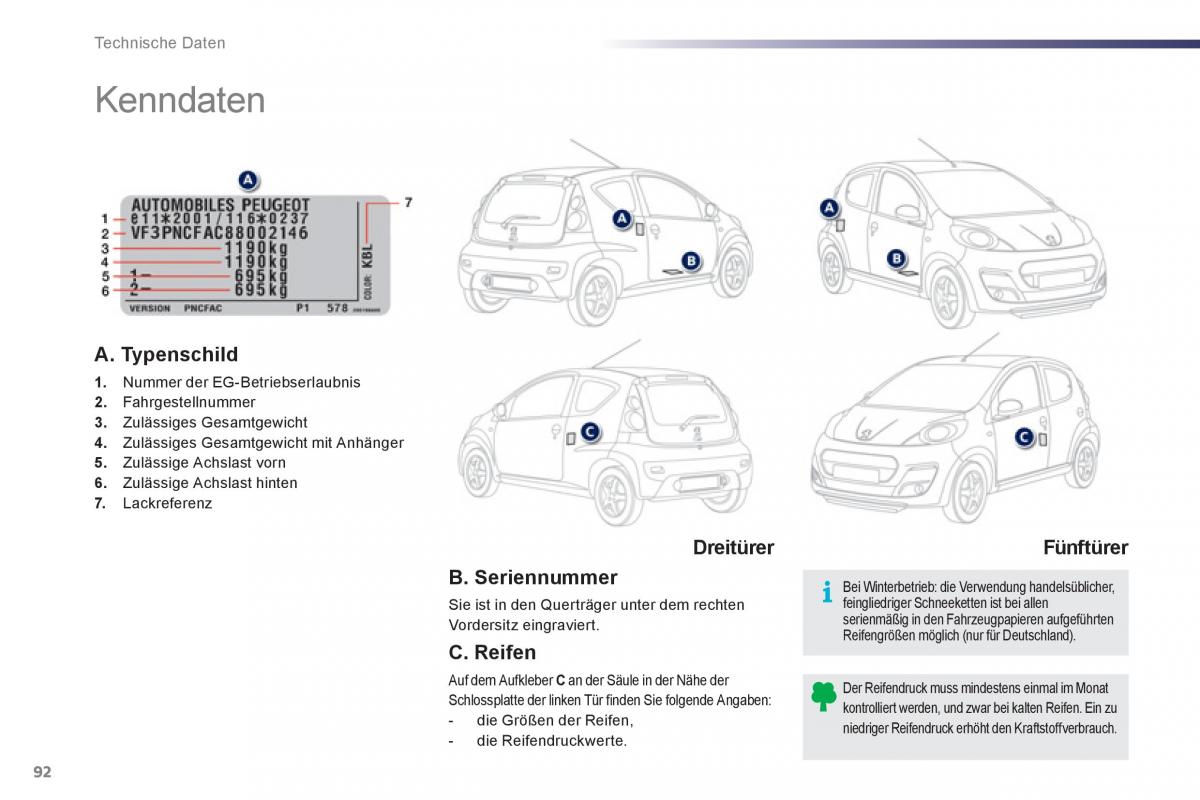 Peugeot 107 Handbuch / page 94