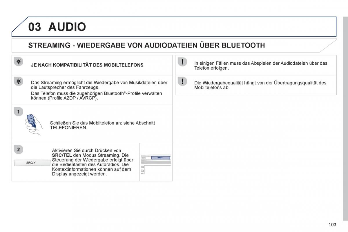 Peugeot 107 Handbuch / page 105